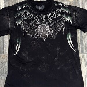 🔥☠️ Y2K XZAVIER UNLIMITED PATRON SAINT Affliction Style Graphic Tee 2XL - EUC